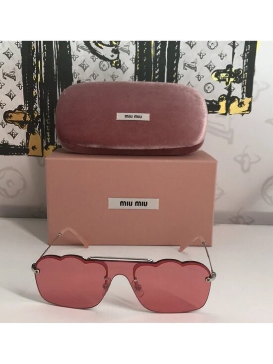 New Authentic Miu Miu Cloud Aviator Sunglasses – Modern Designer Statement main image 12